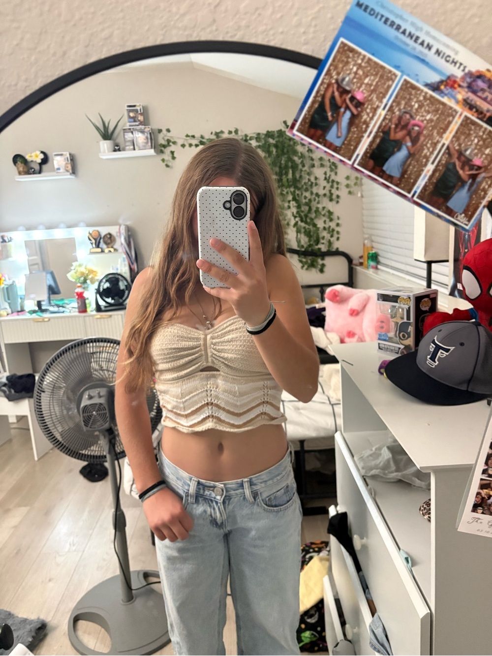 AMERICAN EAGEL  XS Knit Strapless Bandeau Top in Cream and Tan.